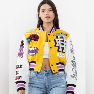 FLOWER POWER Cropped VarsIty Jacket